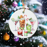 Christmas Cocktail Beverages Drinks  Ceramic Ornament<br><div class="desc">This design may be personalised by choosing the Edit Design option. You may also transfer onto other items. Contact me at colorflowcreations@gmail.com or use the chat option at the top of the page if you wish to have this design on another product or need assistance. See more of my designs...</div>