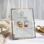 Christmas Cocktail | Bride & Groom Signature Drink Poster<br><div class="desc">Personalise this sign with the names of the bride and groom and their favourite drink choice. Different cocktail illustrations can be made by request. Add your custom wording to this design by using the "Edit this design template" boxes on the right-hand side of the item or click the blue "Customise...</div>