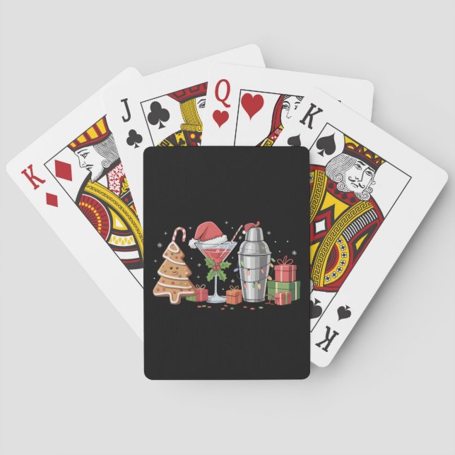 Christmas Cocktail Espresso Martini Drinking Party Playing Cards (Back)