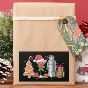 Christmas Cocktail Espresso Martini Drinking Party Rectangular Sticker