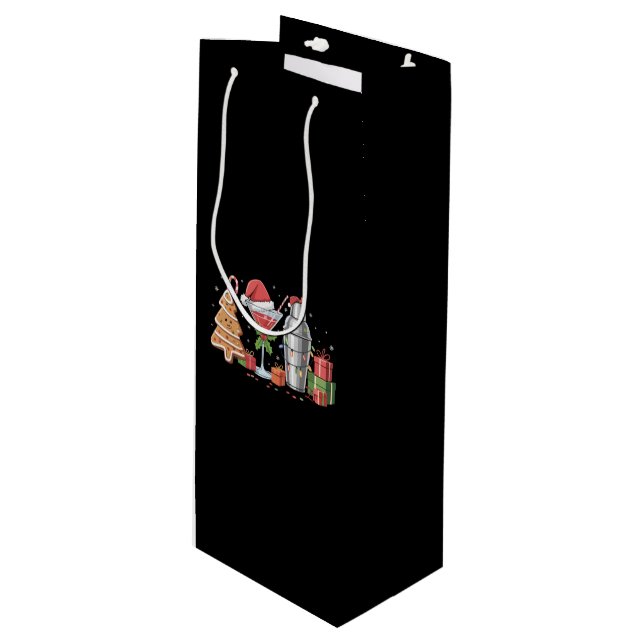 Christmas Cocktail Espresso Martini Drinking Party Wine Gift Bag (Front Angled)