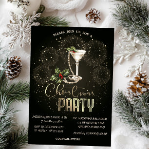 Christmas Cocktail Fireworks Christmas Company   Invitation