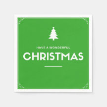 Christmas Cocktail Paper Napkins, Green