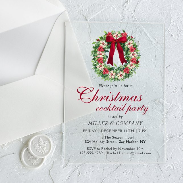 Christmas Cocktail Party Corporate Christmas Party Acrylic Invitations (Creator Uploaded)