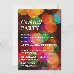 Christmas Cocktail Party Dinner Confetti Sparkle Invitation