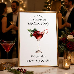 Christmas Cocktail Party Drinks Bar Poster