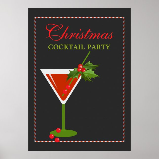Christmas Cocktail Party Holiday Poster (Front)