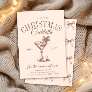 Christmas Cocktail Party Holiday Social Club  Invitation