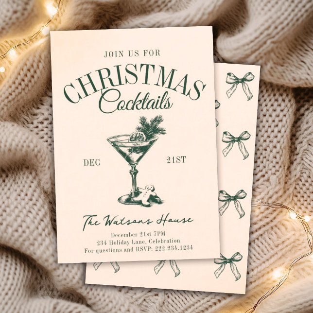 Christmas Cocktail Party Holiday Social Club  Invitation (Creator Uploaded)