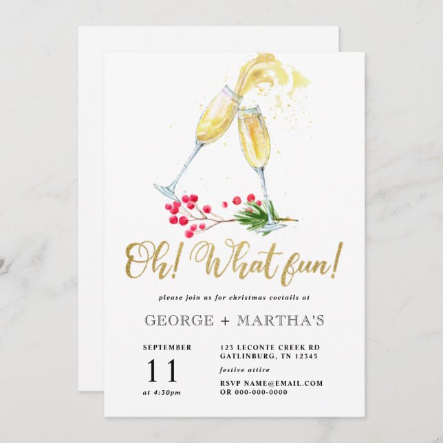  Christmas Cocktail Party Invitation (Front/Back)