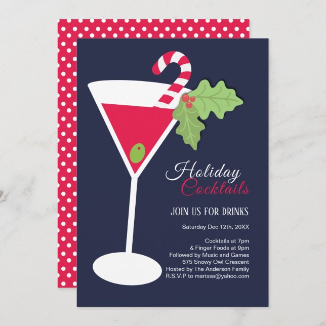 Christmas Cocktail Party Invitation (Front/Back)
