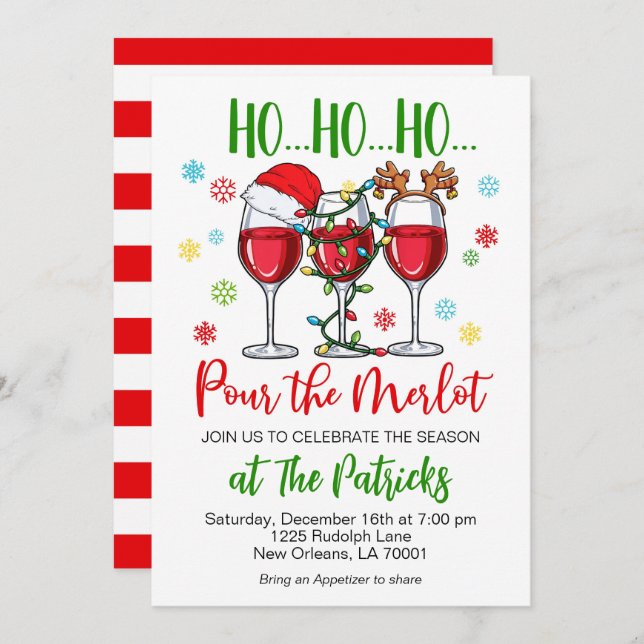 Christmas Cocktail Party Invitation (Front/Back)