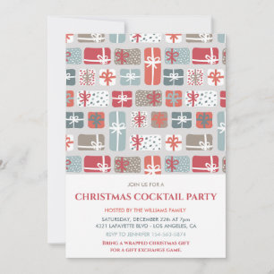 Christmas Cocktail Party invitation Gifts Pattern