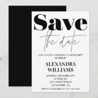 Christmas Cocktail Party Invitations Save the date