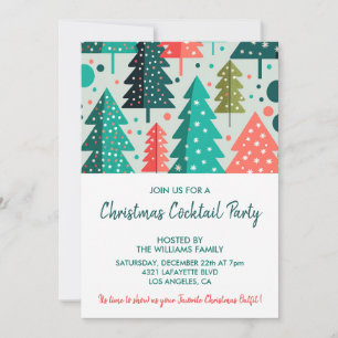 Christmas Cocktail Party invite Forest Snowfall