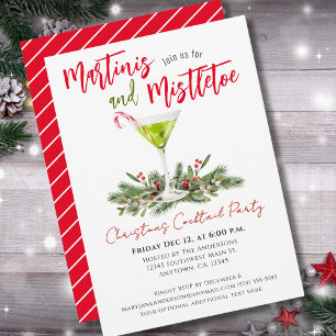 Christmas Cocktail Party Martini Festive Drinks Invitation