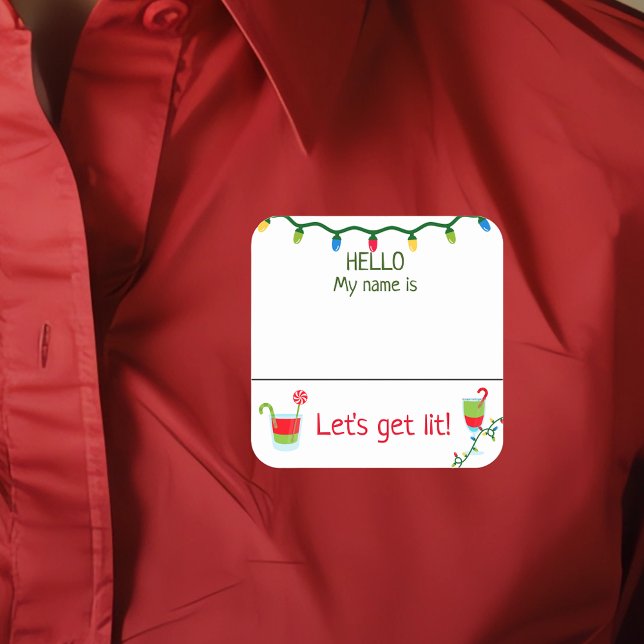 Christmas Cocktail Party Name Badge Tag (Creator Uploaded)