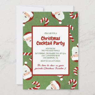 Christmas Cocktail Party Santa Barley Sugar Invitation