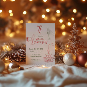 Christmas Cocktail Party whimsical invitation