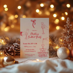 Christmas Cocktail Party whimsical invitation