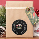 Christmas Cocktail's Elegant Party Classic Round Sticker<br><div class="desc">Elegant festive cocktails party invitation paired with a combination of serif and script font</div>