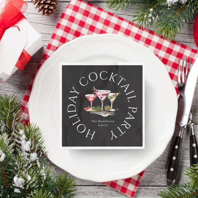 Christmas Cocktail's Elegant Party Napkin (Creator Uploaded)