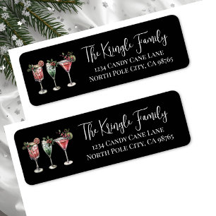 Christmas Cocktails Festive Return Address Label