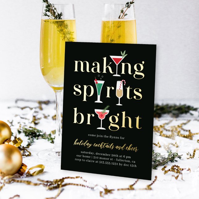 Christmas Cocktails Holiday Party Invitation (Creator Uploaded)