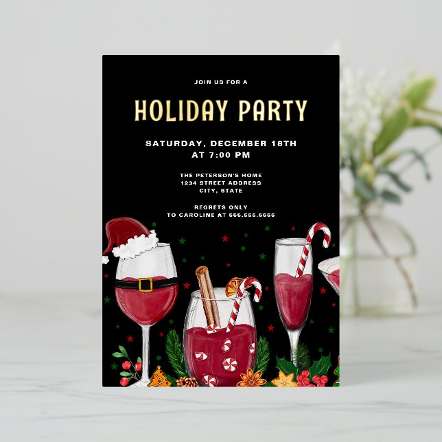 Christmas Cocktails Holiday Party Real Gold (Standing Front)