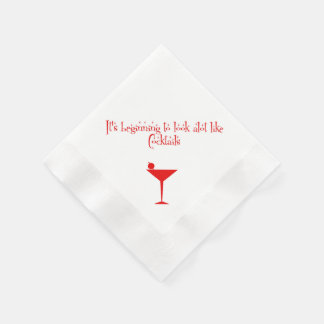 Christmas Cocktails Retro 50s Style Napkin