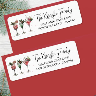 Christmas Cocktails Return Address Label