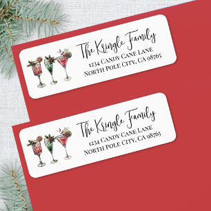 Christmas Cocktails Return Address Label
