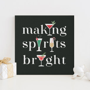 Christmas Cocktails Wall Decor Faux Canvas Print
