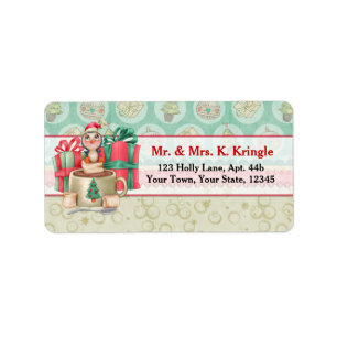 Christmas Cocoa Penguin Address Label