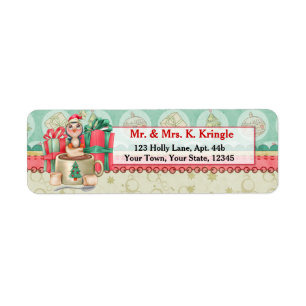 Christmas Cocoa Penguin Address Label Return Address Label
