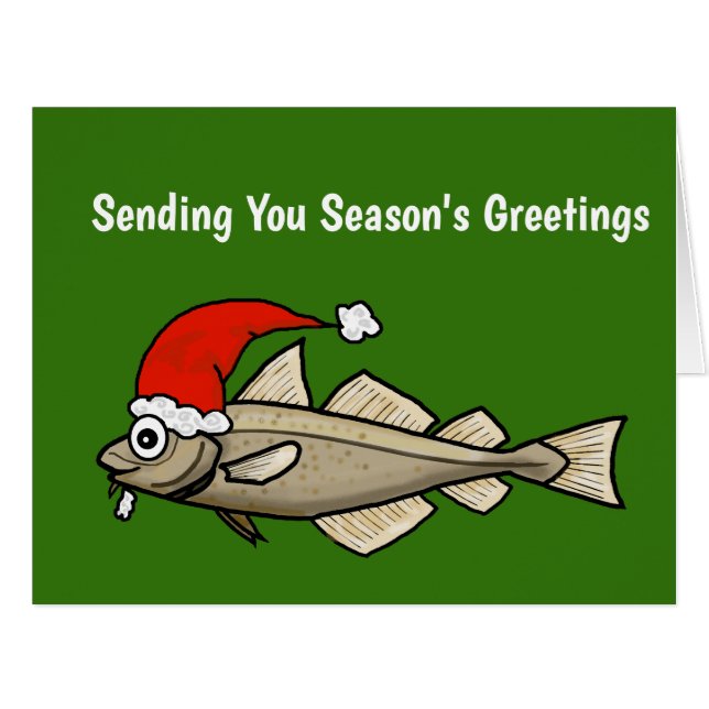 Christmas Cod Funny Christmas Card (Front Horizontal)