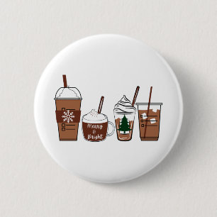 Christmas Coffee 6 Cm Round Badge