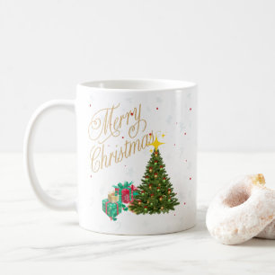 Christmas coffee bowl with tree and reaglos coffee mug