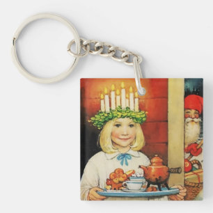 “Christmas Coffee” by Jenny Nystrom Key Ring
