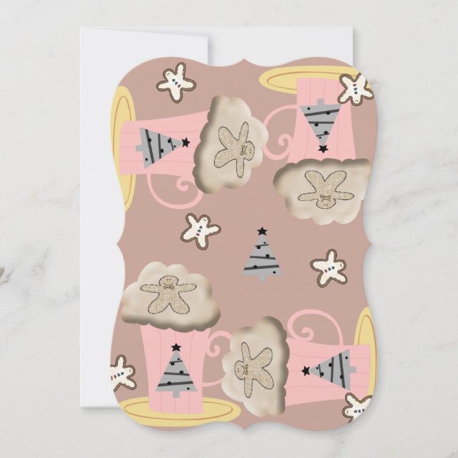 Christmas Coffee Cappuccino Flat Greeting Card (Front)