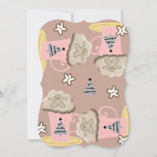 Christmas Coffee Cappuccino Flat Greeting Card