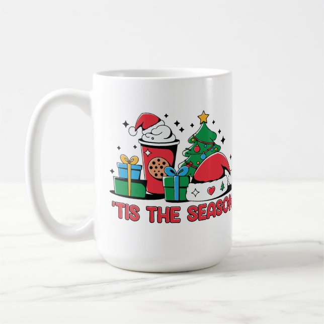 Christmas Coffee Cup Design With Festive Elements (Left)