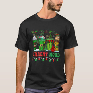 Christmas Coffee Drink Current Mood Santa Light Co T-Shirt