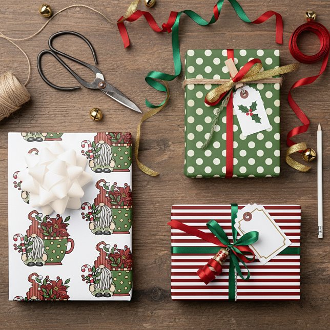 Christmas coffee gnomes wrapping paper sheet (Creator Uploaded)
