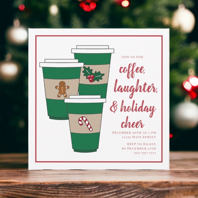 Christmas Coffee Holiday Party  Invitation (Creator Uploaded)
