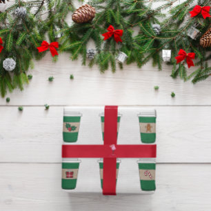 Christmas Coffee Latte Espresso Wrapping Paper