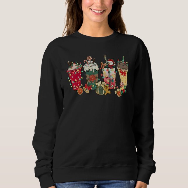 Christmas Coffee Latte Spice Matching Family Pjs P Sweatshirt (Front)