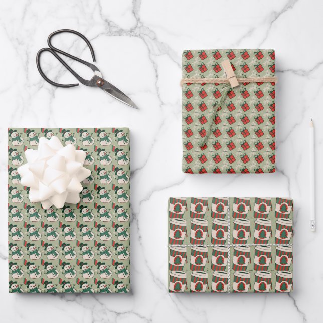 Christmas coffee lovers  wrapping paper sheet (Front)