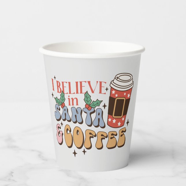 Christmas Coffee | Santa and Coffee Paper Cups (Front)