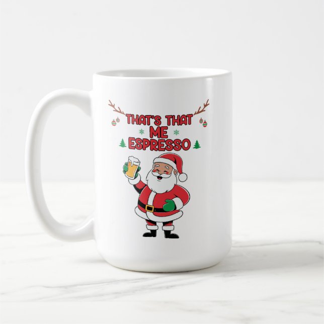 Christmas Coffee Sayings on a Festive Cup Design (Left)
